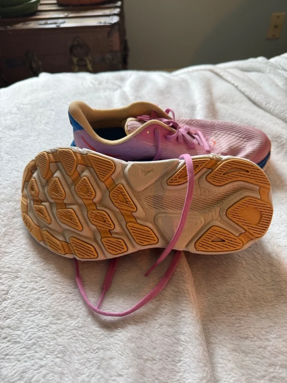 Hoka Women's Pink, Blue and Yellow Running Sneakers - Picture 3 of 5